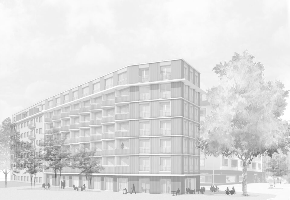 1st place Study Residential- and commercial building Bundesstrasse 5 Luzern